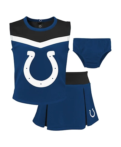 Outerstuff Girls Toddler 2-Piece Royal Indianapolis Colts Spirit Cheer Cheerleader Set with Bloomers