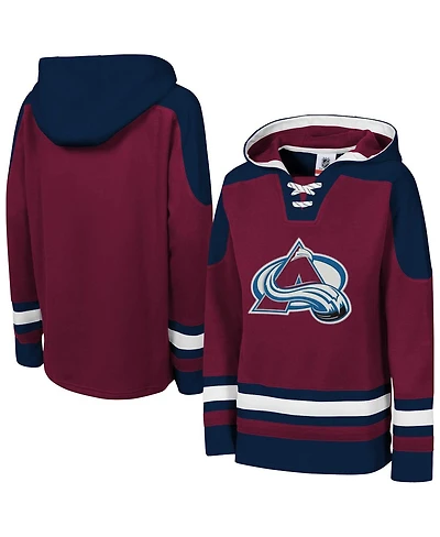 Outerstuff Big Boys and Girls Burgundy Colorado Avalanche Must Have Home V-Neck Pullover Hoodie