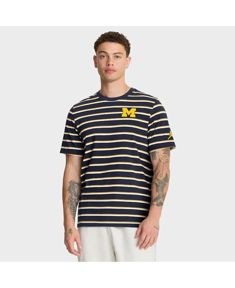 Jordan Men's Navy Michigan Wolverines Athletic Prep Legacy Summit Stripe T-Shirt