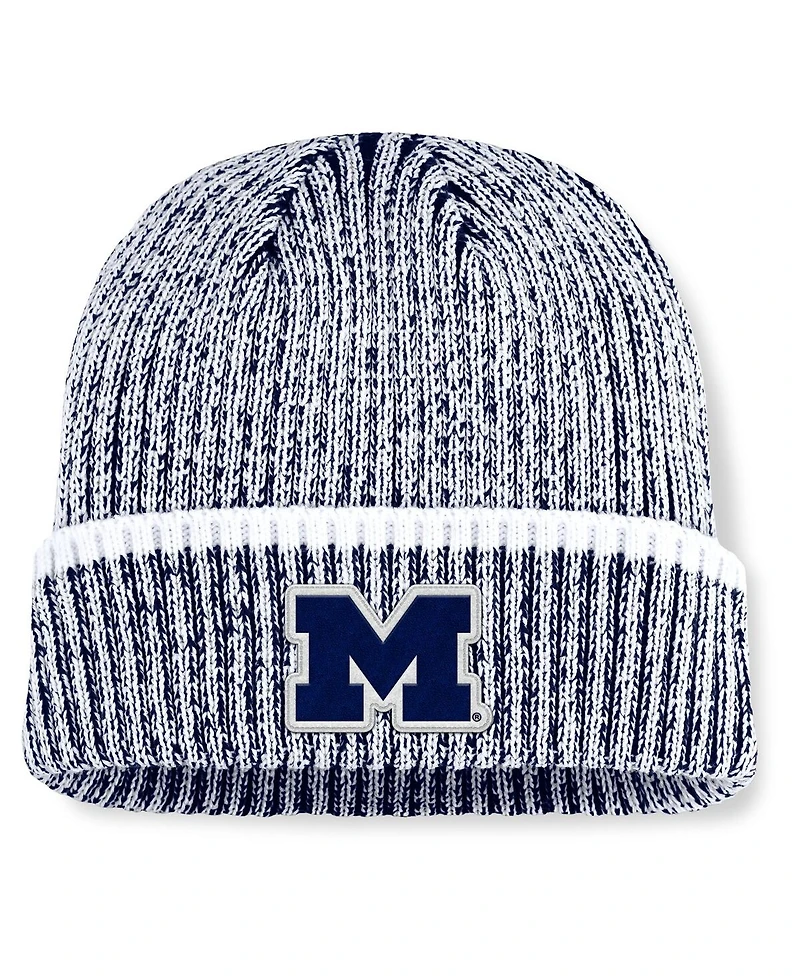 Fanatics Men's Navy/White Michigan Wolverines Haze Cuffed Knit Hat