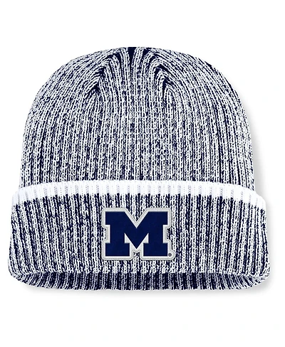 Fanatics Men's Navy/White Michigan Wolverines Haze Cuffed Knit Hat