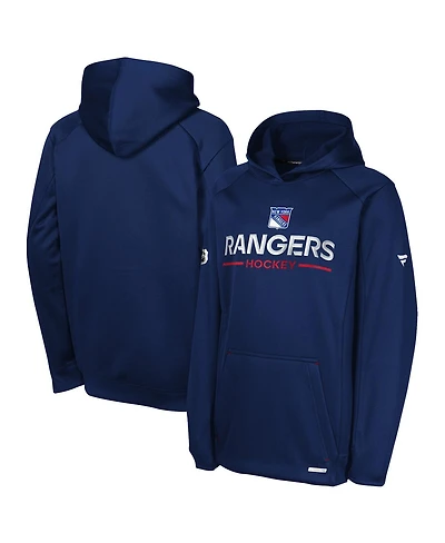 Fanatics Big Boys and Girls Navy New York Rangers Authentic Pro Rink Raglan Hoodie