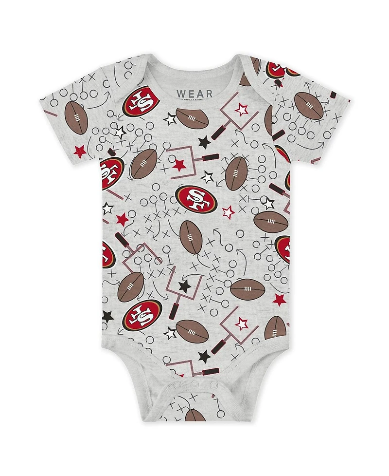 Wear by Erin Andrews Baby Boys and Girls Newborn 3-Piece San Francisco 49ers Turn Me Around Bodysuits Pant Set