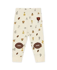 Wear by Erin Andrews Baby Boys and Girls 2-Piece Cream Chicago Bears Waffle-Knit Sleep Set