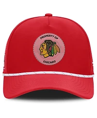 Fanatics Men's Red Chicago Blackhawks Centennial Pinched Front Adjustable Hat