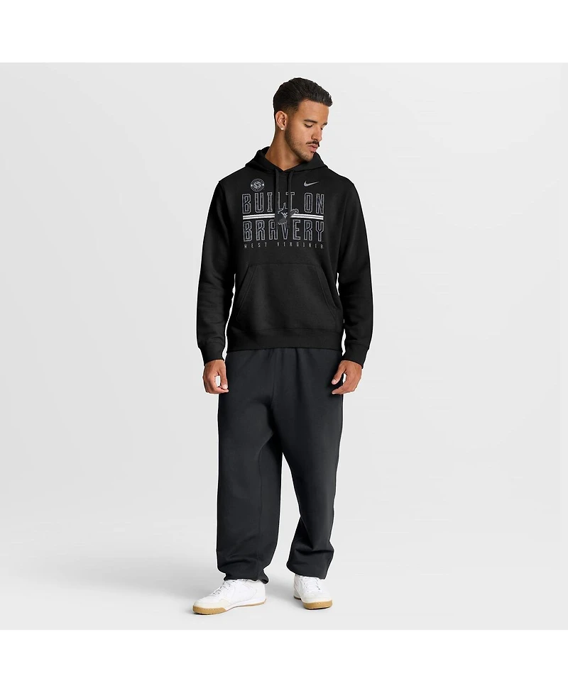 Nike Men's Black West Virginia Mountaineers Built on Bravery Club Fleece Hoodie