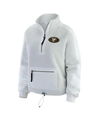 Wear by Erin Andrews Women's Gray/White Pittsburgh Penguins Polar Fleece Quarter-Zip Jacket
