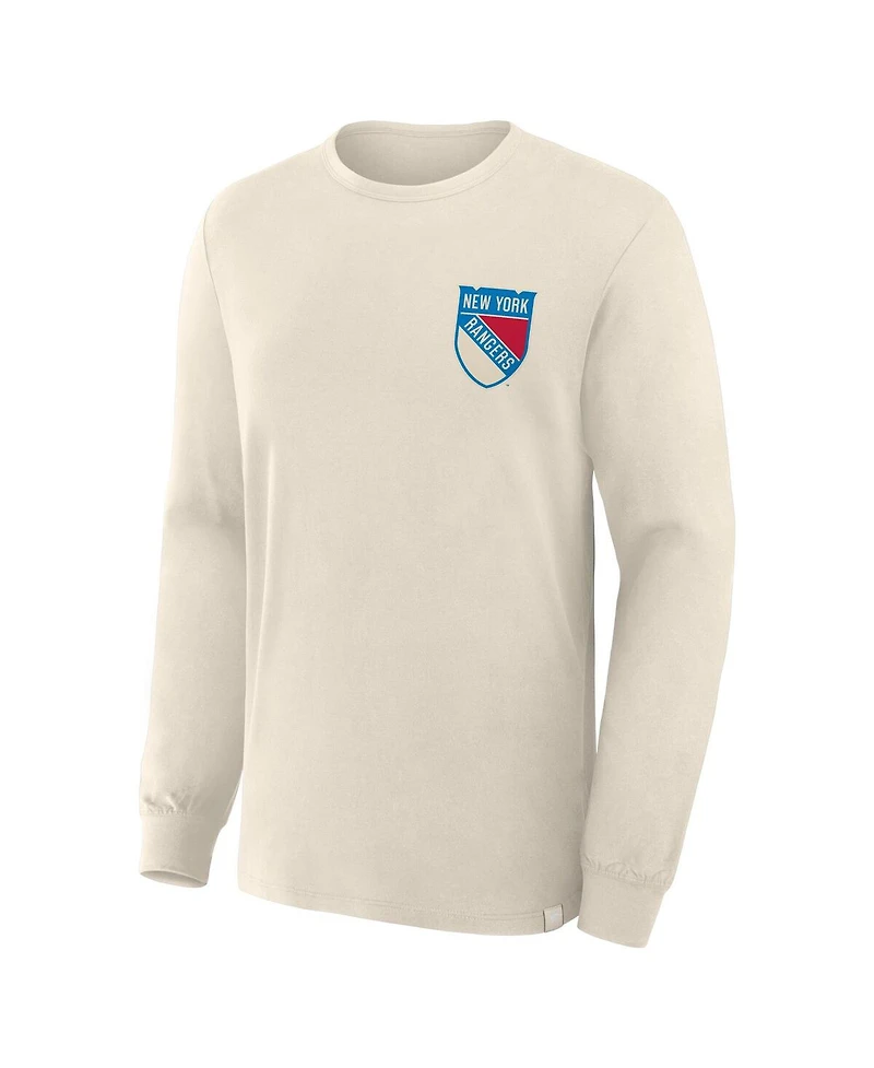 Fanatics Men's Beige New York Rangers Centennial Long Sleeve T-Shirt