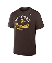 Fanatics Men's Brown San Diego Padres 2025 Mlb Postseason Locker Room T-Shirt