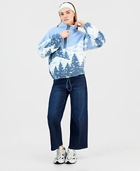 Sincerely Jules Juniors' Printed Sherpa Fleece Quarter-Zip
