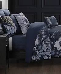 Bebejan Forget Me Not Bedding 100% Cotton Sateen 5 Piece Reversible King Comforter Set