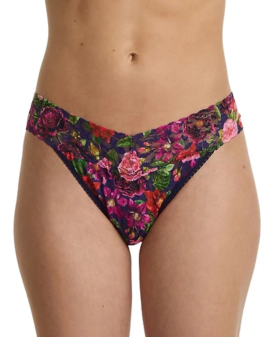 Hanky Panky Women's Printed Signature Lace Original Rise Thong Underwear