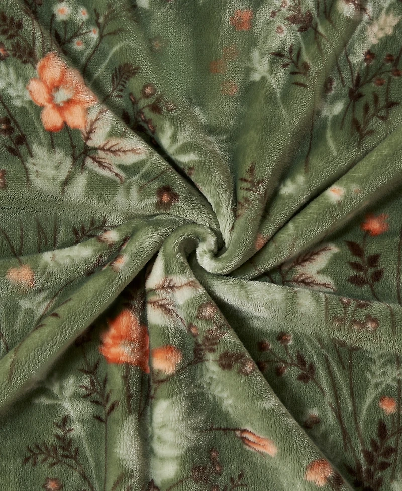 Lucky Brand Wildflower Plush Throw, 50" x 70"