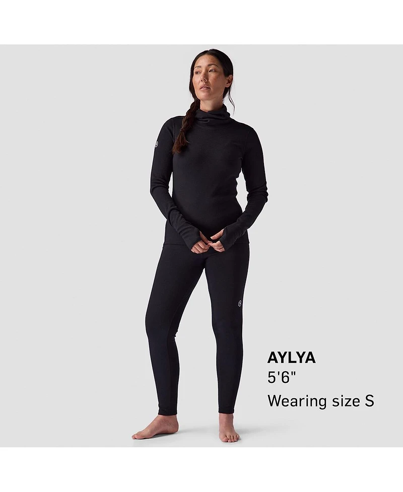 Backcountry Women's Cedars Rws Merino Mid-Wt Baselayer Funnel Neck Top Midweight Long Underwear Tops