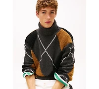 Tommy Hilfiger Men's Roll-Neck Argyle Sweater