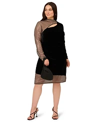 Adrianna Plus Mock Neck Mini Dress