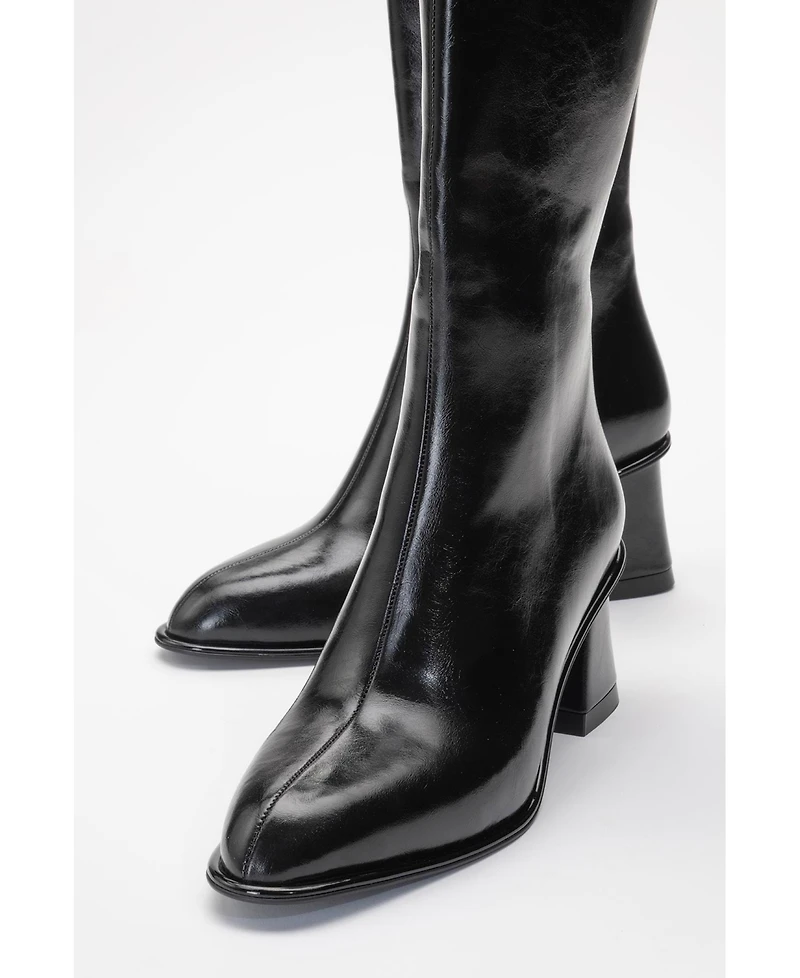 Prologue Shoes Paradis Block Heel Knee High Boot (Women)