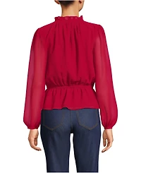 Lands' End Women's Chiffon Peplum Top
