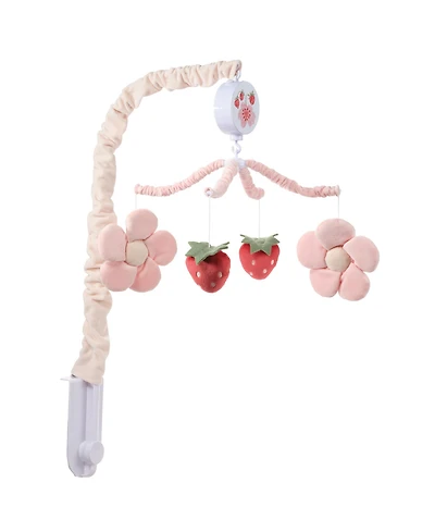 Bedtime Originals Flower Power Strawberry Musical Baby Crib Mobile Soother Toy