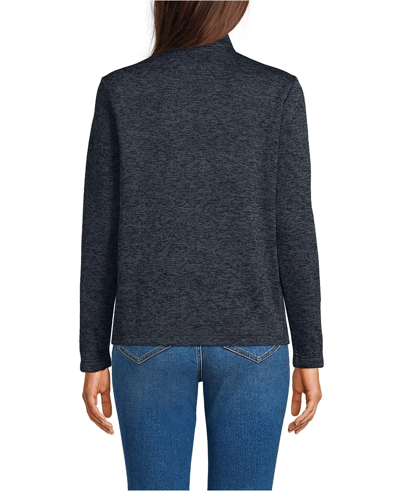 Lands' End Women's School Uniform Sweater Fleece Zip Front Jacket