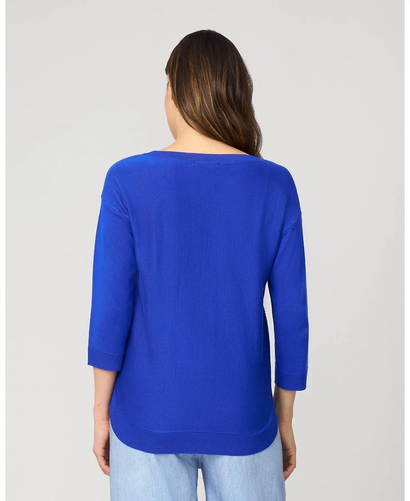 Cable & Gauge Block Rib Stitch Midweight Tunic Sweater
