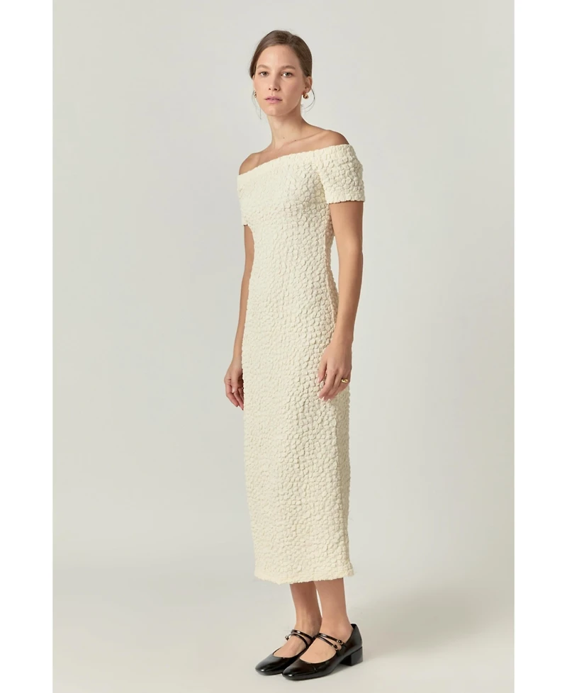 English Factory Women's Textured Midi Dress