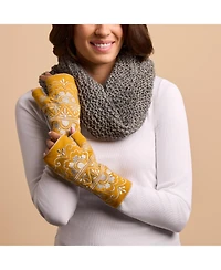 Feelgoodz Women s Artisan Crafted Fleece Lined Lawsone Fingerless Gloves