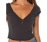 Roxy Women's Moonglow Short Sleeve Knit Top
