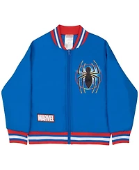 Spider-Man Big Boys Zip-Up Lightweight Graphic Print Superheroes Varsity Bomber Jacket