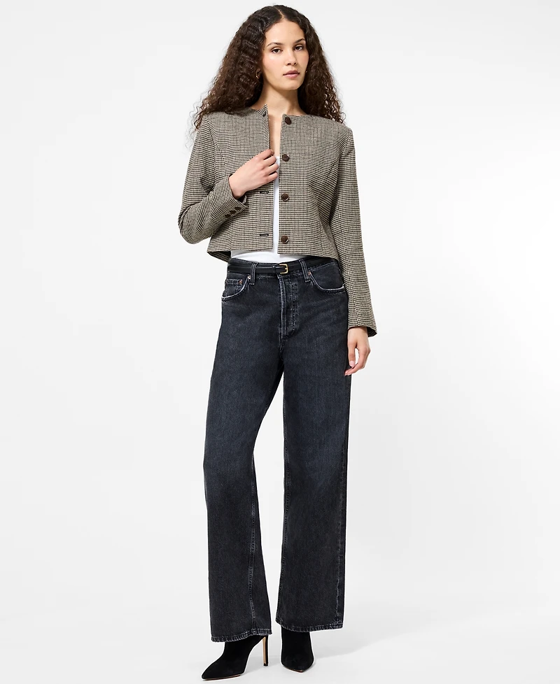 French Connection Women's Houndstooth Long Sleeve Jacket