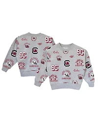 Gameday Couture Big Girls Gray South Carolina Gamecocks Always on Repeat Pullover Sweatshirt