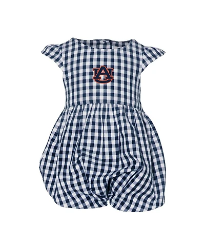 Garb Baby Girls Navy Auburn Tigers Cara Gingham Ruffled Bodysuit