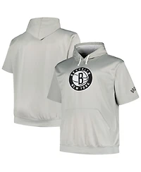 Fanatics Men's Silver Brooklyn Nets Big Tall Logo Pullover Hoodie