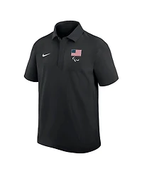 Nike Men's Black U.s. Paralympics Woven Polo Shirt