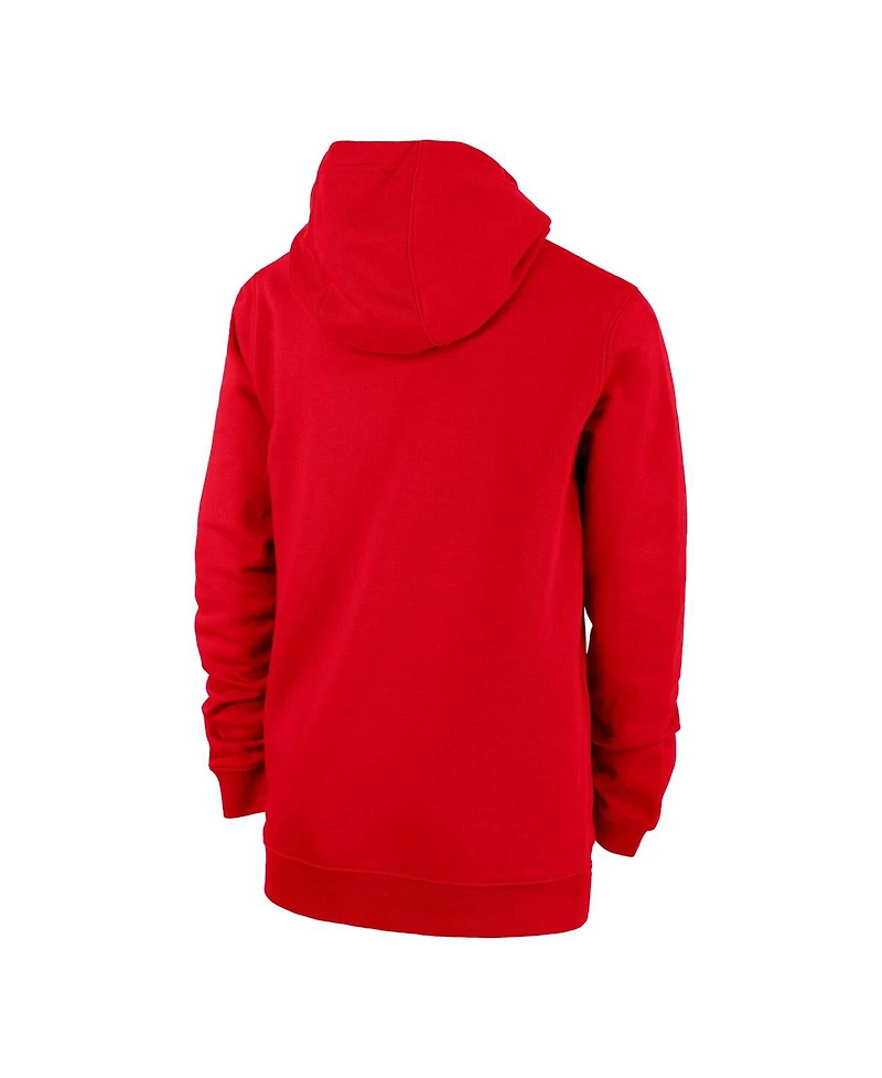 Nike Big Boys and Girls Red Primary Club Fleece Hoodie