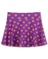 ZooZatz Big Girls Purple Clemson Tigers All-Over Print Tennis Skort