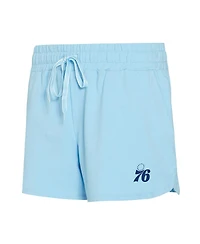 Concepts Sport Women's 2-Piece Light Blue Philadelphia 76ers Elevation Tri-Blend Long Sleeve Top and Shorts Set