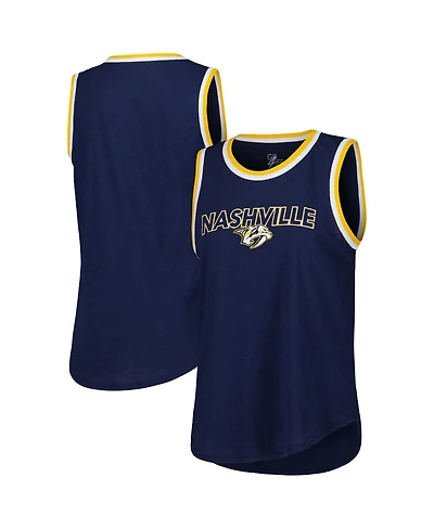 G-iii 4Her by Carl Banks Women's Navy Nashville Predators Strategy Tank Top