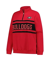 Fanatics Women's Red/Black Georgia Bulldogs Plus Quarter-Zip Pullover Hoodie