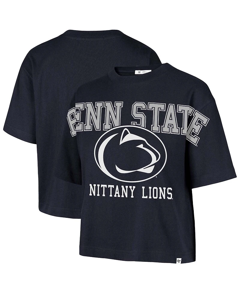 '47 Brand Women's Navy Penn State Nittany Lions Outreach City Relaxed Cropped T-Shirt