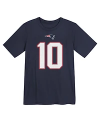 Nike Preschool Drake Maye Navy New England Patriots Player Name Number T-Shirt