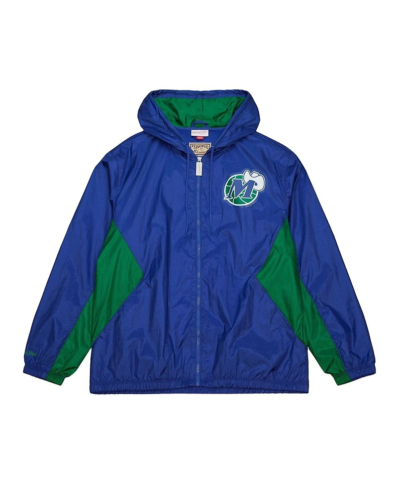 Mitchell & Ness Men's Blue Dallas Mavericks Playmaker Full-Zip Windbreaker Jacket