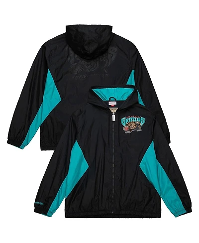 Mitchell & Ness Men's Black Memphis Grizzlies Playmaker Full-Zip Windbreaker Jacket