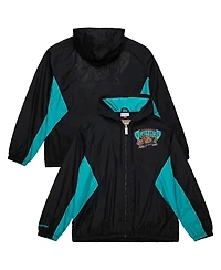 Mitchell & Ness Men's Black Memphis Grizzlies Playmaker Full-Zip Windbreaker Jacket
