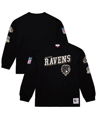 Mitchell & Ness Men's Black Baltimore Ravens Training Camp Logos Long Sleeve T-Shirt