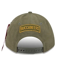 New Era x Alpha Industries Men's Olive Tampa Bay Buccaneers A-Frame 9FORTY Adjustable Hat