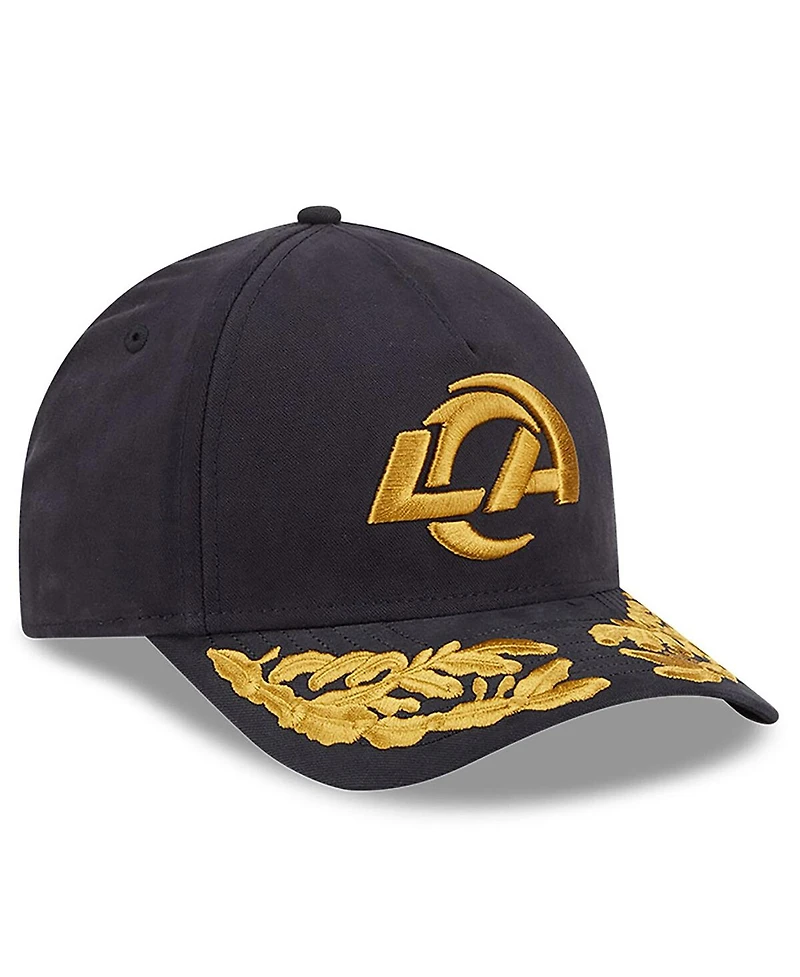 New Era x Alpha Industries Men's Black Los Angeles Rams A-Frame 9FORTY Adjustable Hat