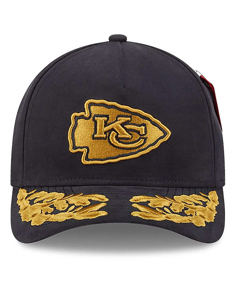 New Era x Alpha Industries Men's Black Kansas City Chiefs A-Frame 9FORTY Adjustable Hat