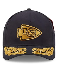New Era x Alpha Industries Men's Black Kansas City Chiefs A-Frame 9FORTY Adjustable Hat