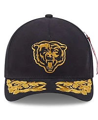 New Era x Alpha Industries Men's Black Chicago Bears A-Frame 9FORTY Adjustable Hat